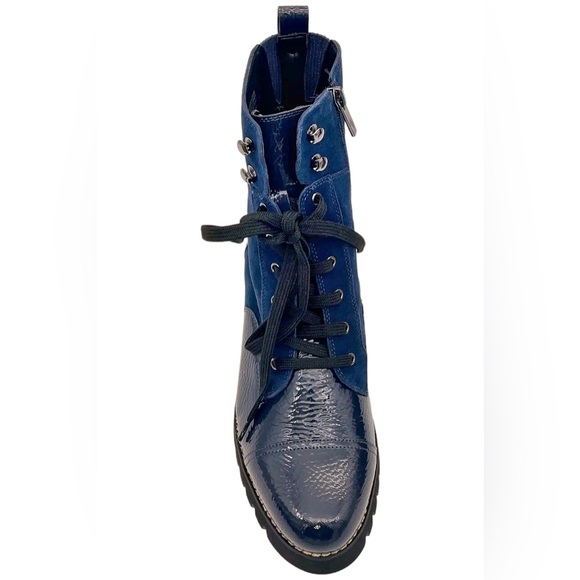 Donald J. Pliner Blue Suede Lug Combat Ankle Boots – Size 11 (New w/o Box) - Picture 5 of 8